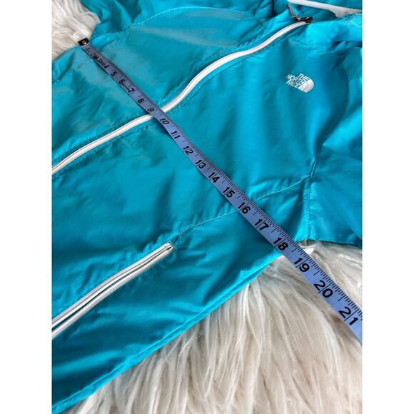 The North Face Hydrenalite Girls Hooded Windbreaker Rain Jacket‎ Blue SZ L 14-16 - Picture 9 of 11
